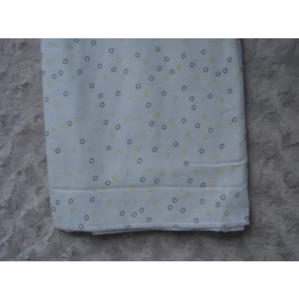 Child of Mine Carter's Yellow Gray Dot Circle Flannel Receiving Baby Blanket